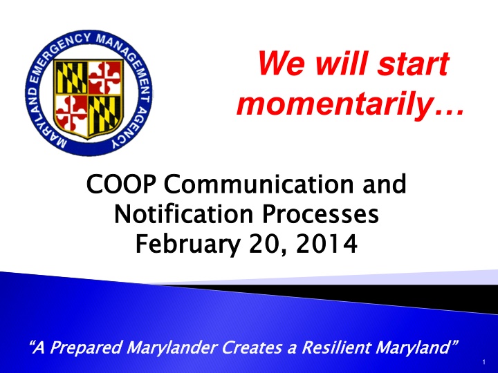 we will start momentarily n.w