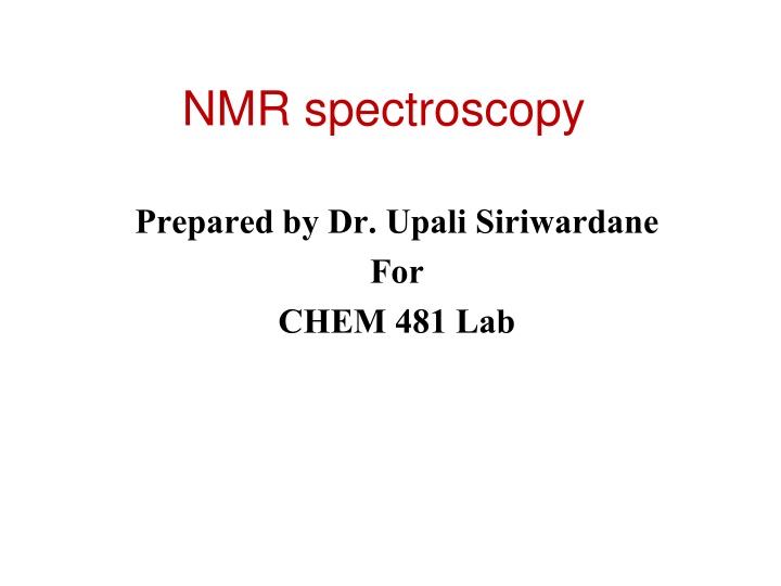nmr spectroscopy n.w