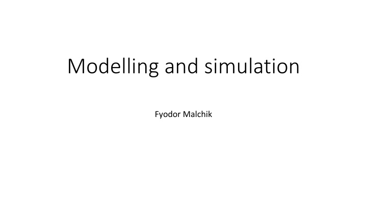 modelling and simulation n.w