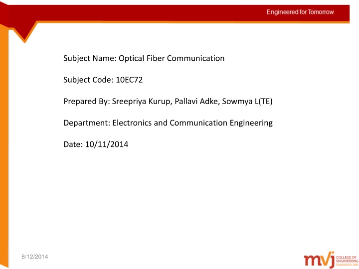 subject name optical fiber communication n.w