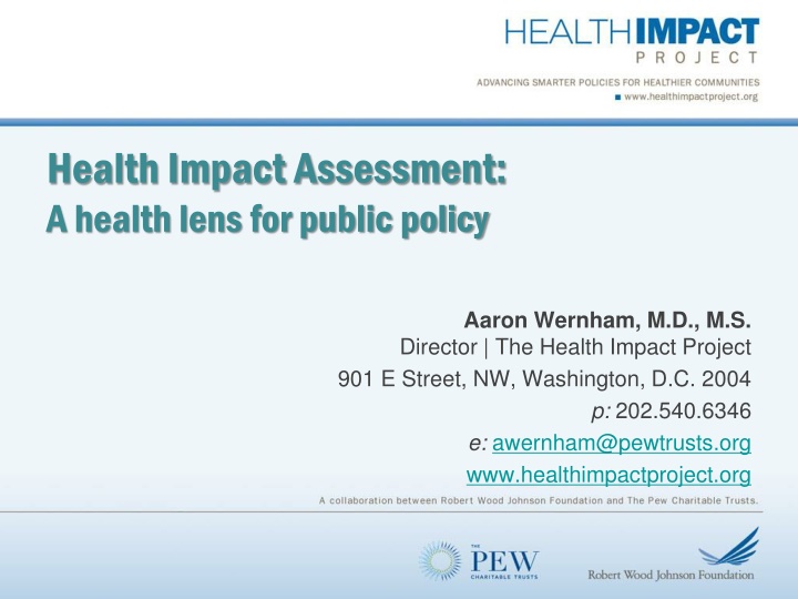 health impact assessment a health lens for public n.w