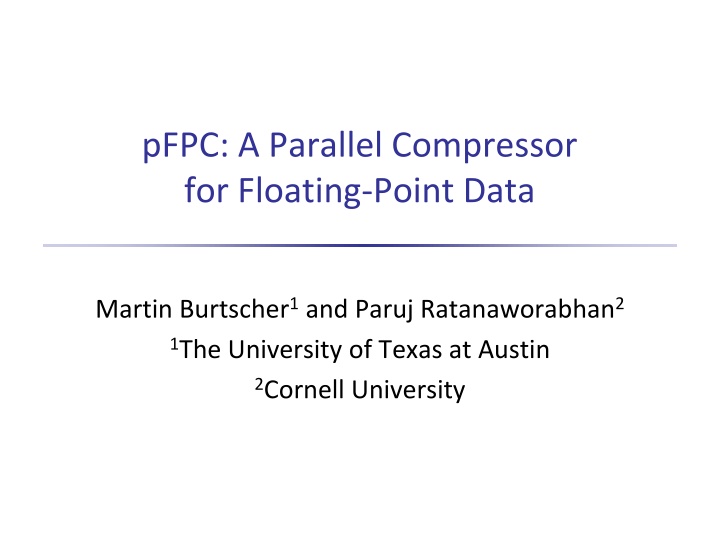 pfpc a parallel compressor for floating point data n.w