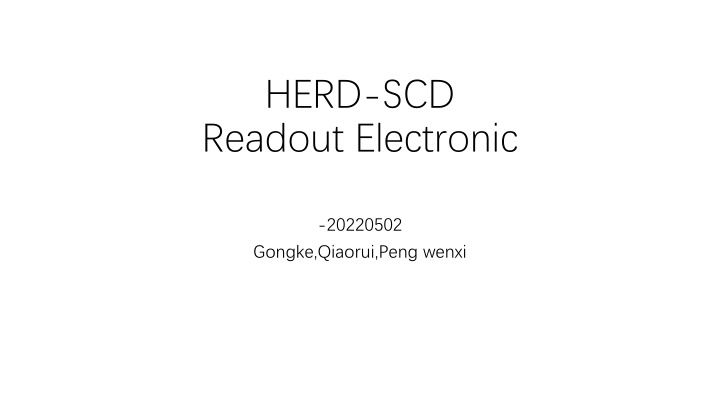 herd scd readout electronic n.w