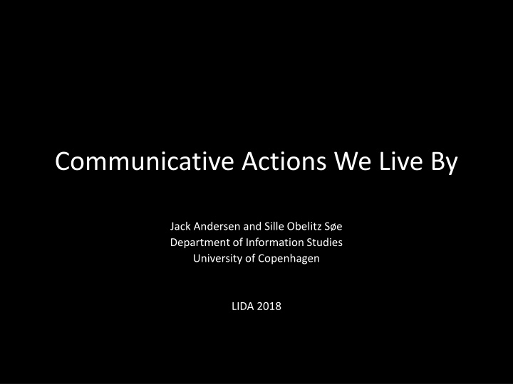 communicative actions we live by n.w