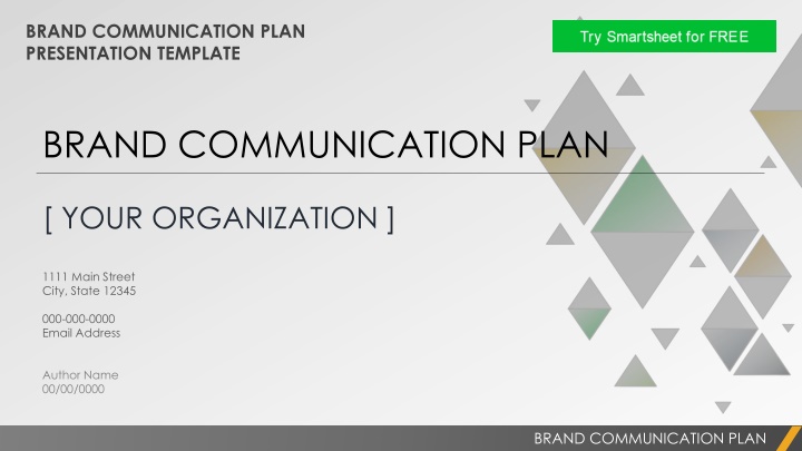 brand communication plan presentation template n.w