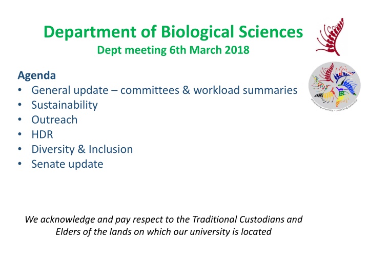 department of biological sciences dept meeting n.w