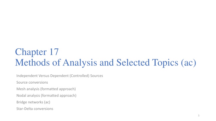 chapter 17 methods of analysis and selected n.w