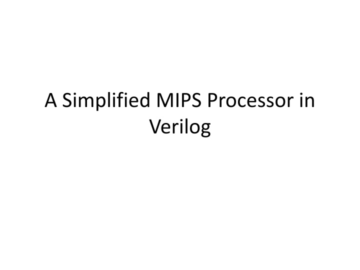 a simplified mips processor in verilog n.w