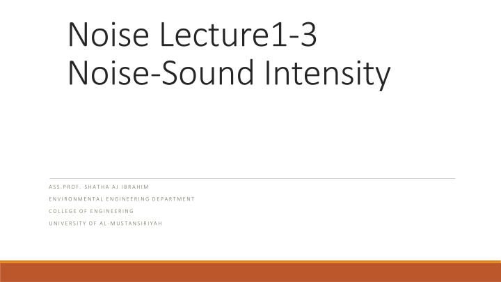 noise lecture1 3 noise sound intensity n.w