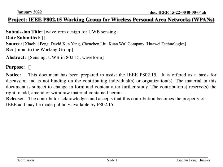 january 2022 project ieee p802 15 working group n.w