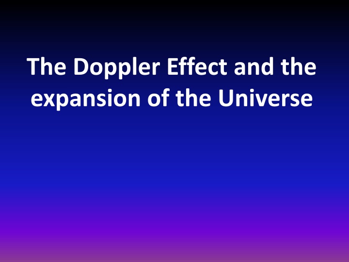 the doppler effect and the expansion n.w