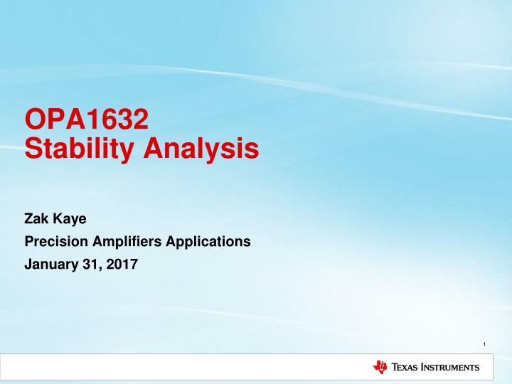 opa1632 stability analysis n.w