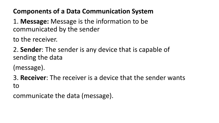 components of a data communication system n.w