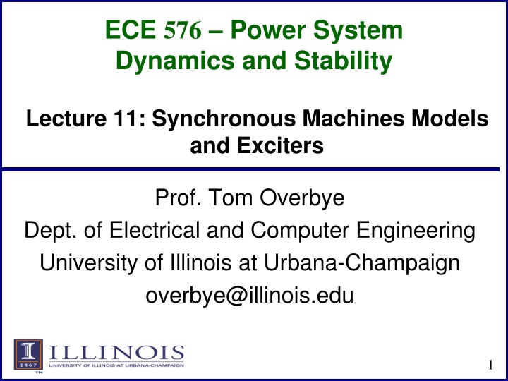 ece 576 power system dynamics and stability n.w