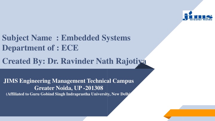subject name embedded systems department n.w