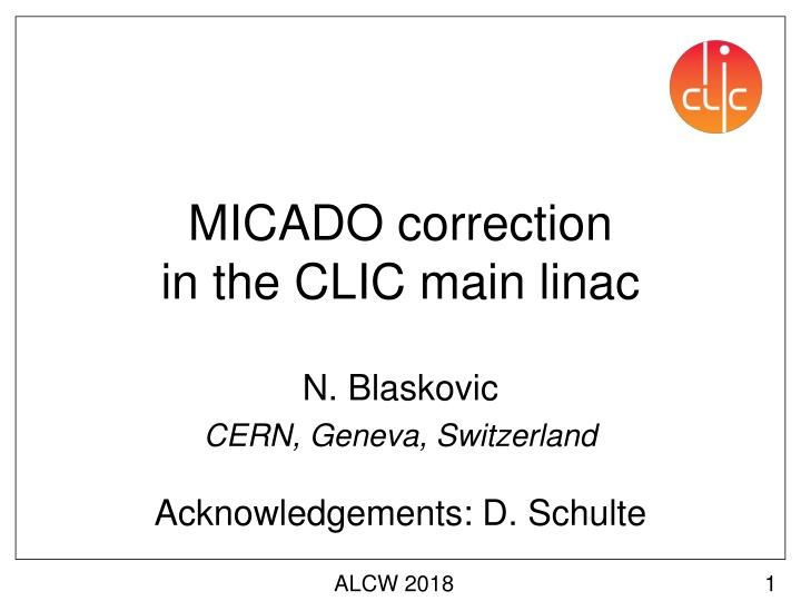 micado correction in the clic main linac n.w