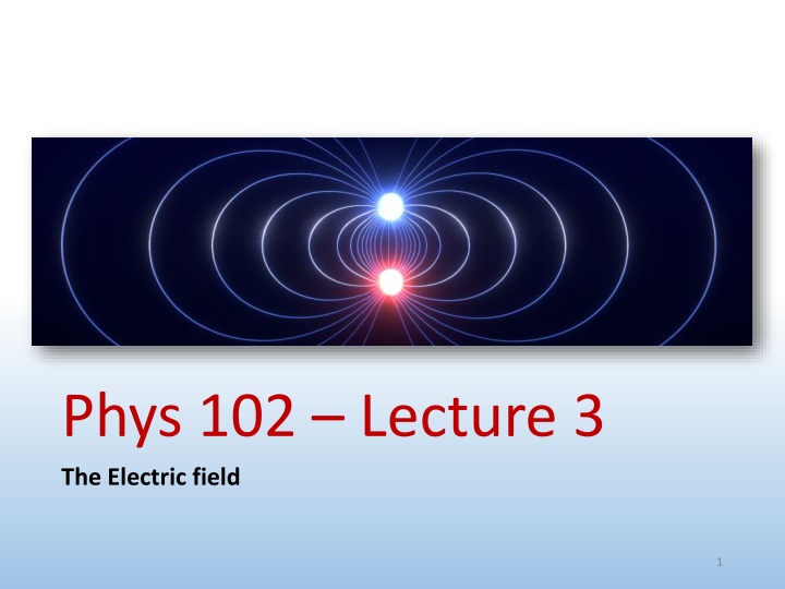 phys 102 lecture 3 the electric field n.w