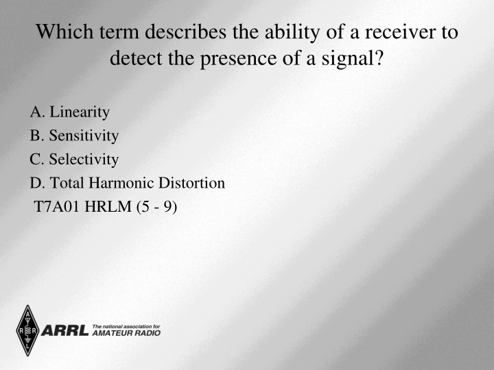 which term describes the ability of a receiver n.w