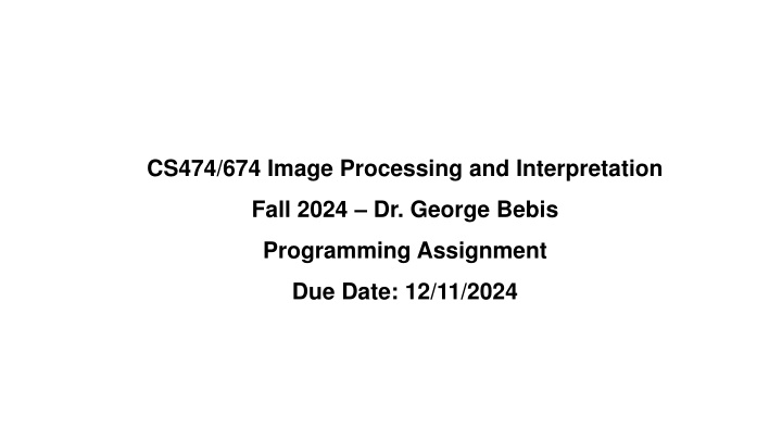 cs474 674 image processing and interpretation n.w