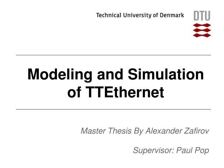 modeling and simulation of ttethernet n.w