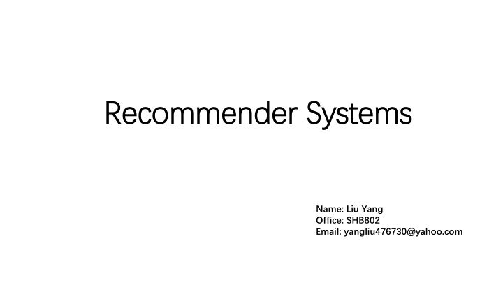 recommender recommender systems n.w