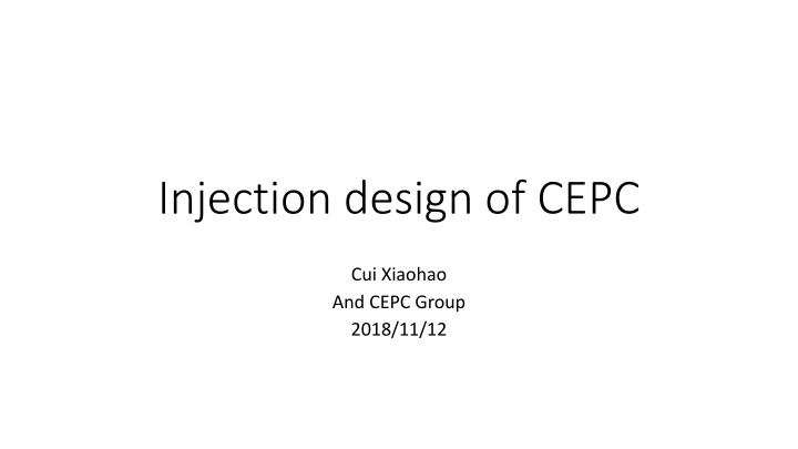 injection design of cepc n.w