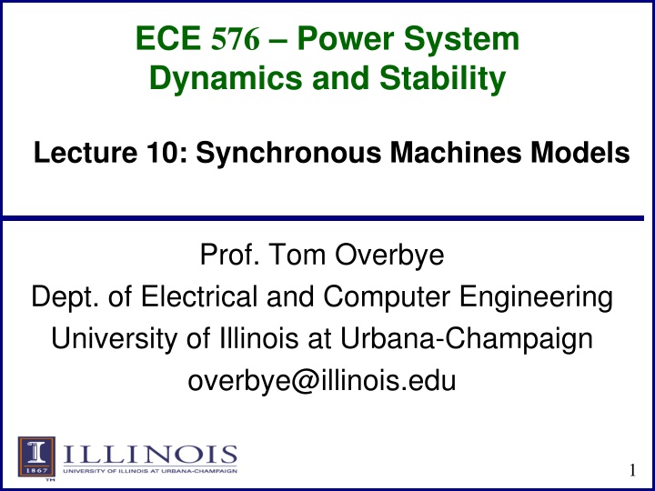 ece 576 power system dynamics and stability n.w