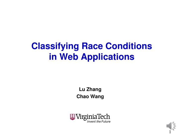 classifying race conditions in web applications n.w