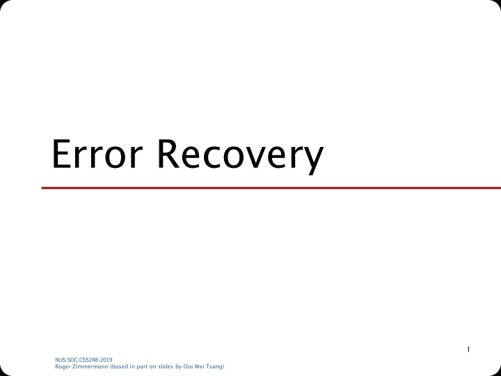 error recovery n.w