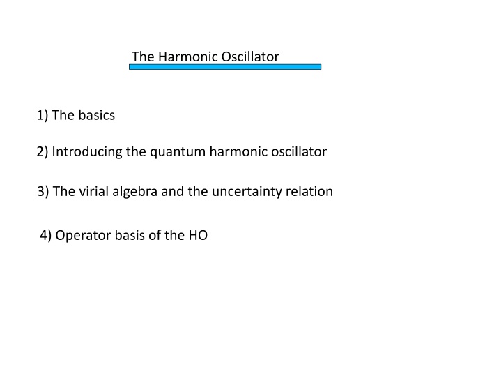 the harmonic oscillator n.w