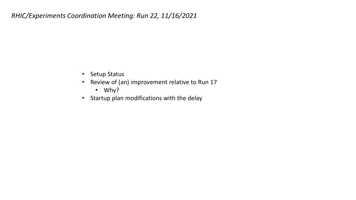 rhic experiments coordination meeting n.w