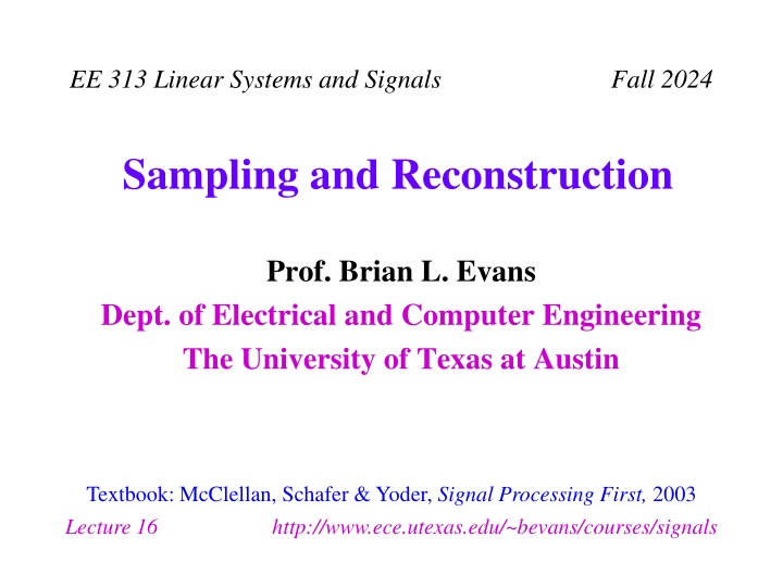 ee 313 linear systems and signals fall 2024 n.w