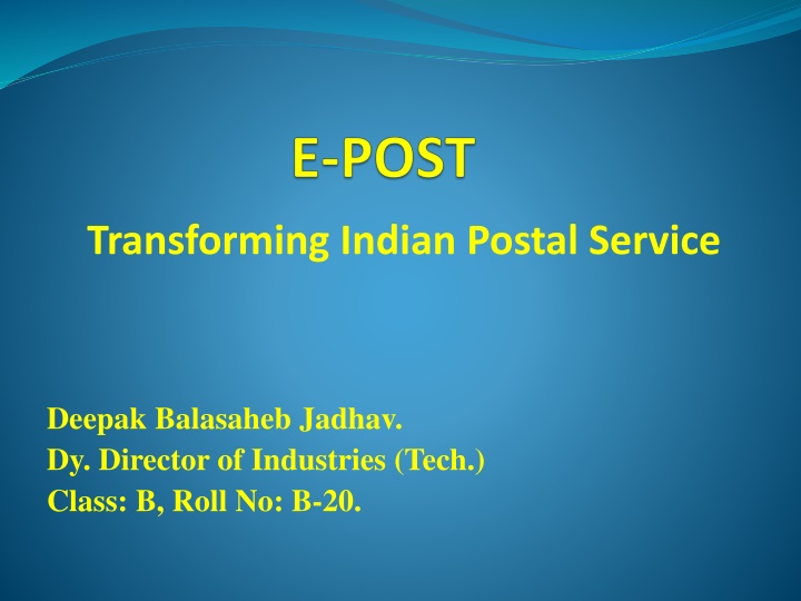 transforming indian postal service n.w