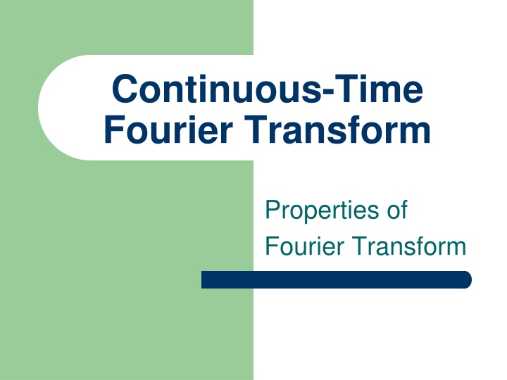 continuous time fourier transform n.w