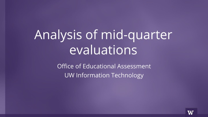 analysis of mid quarter evaluations n.w