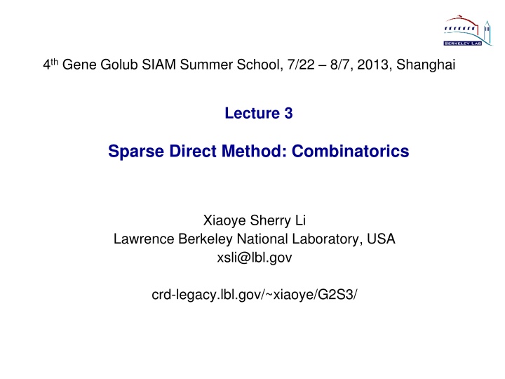 4 th gene golub siam summer school 7 22 8 7 2013 n.w