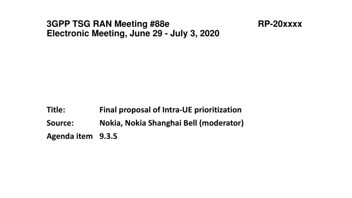 3gpp tsg ran meeting 88e electronic meeting june n.w
