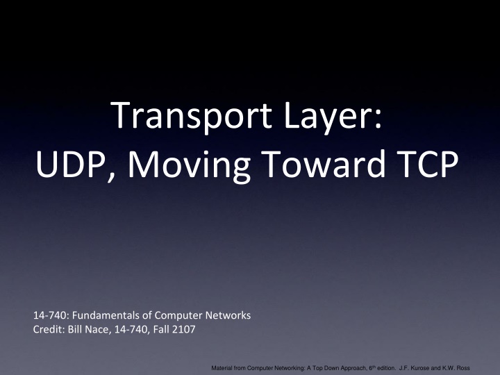 transport layer udp moving toward tcp n.w