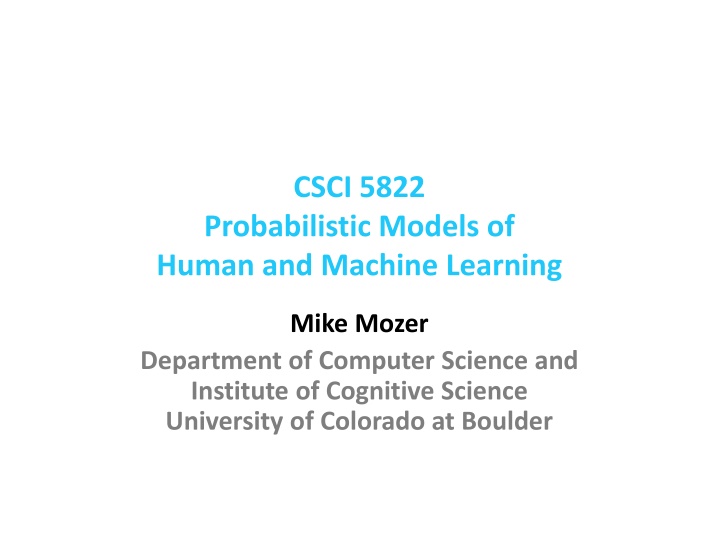 csci 5822 n.w