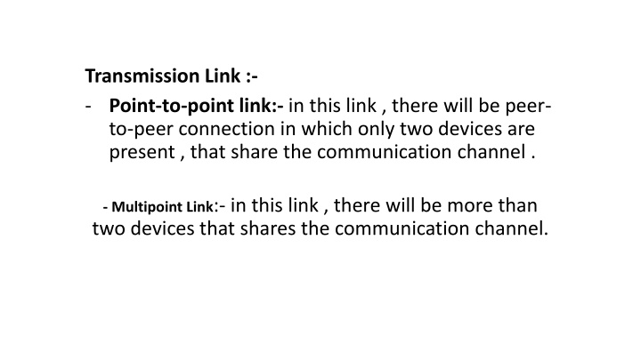 transmission link point to point link in this n.w