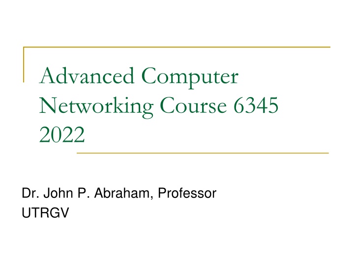 advanced computer networking course 6345 2022 n.w