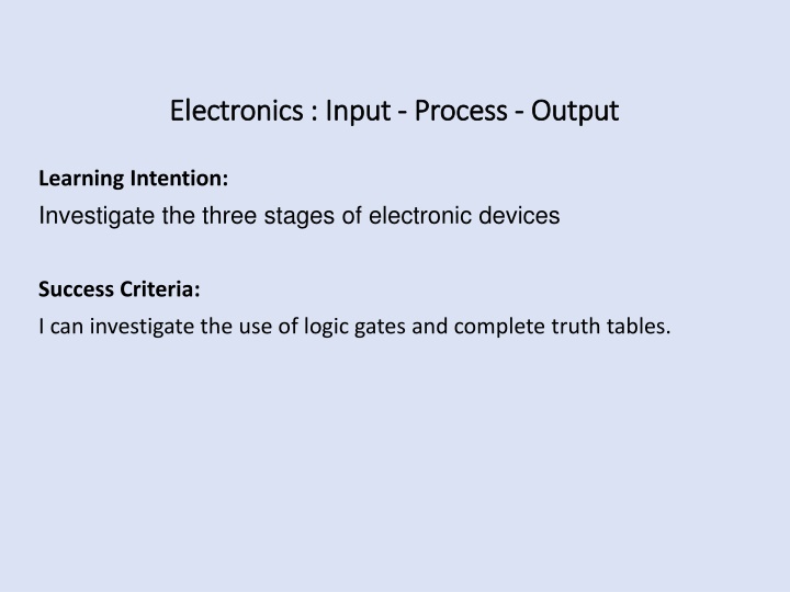 electronics input electronics input process n.w