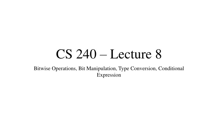 cs 240 lecture 8 n.w