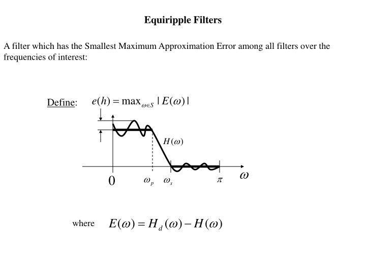 equiripple filters n.w