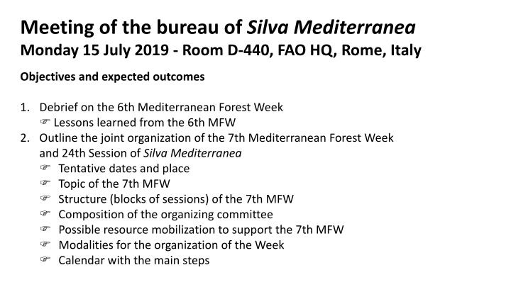 meeting of the bureau of silva mediterranea n.w