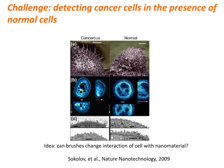 challenge detecting cancer cells in the presence n.w