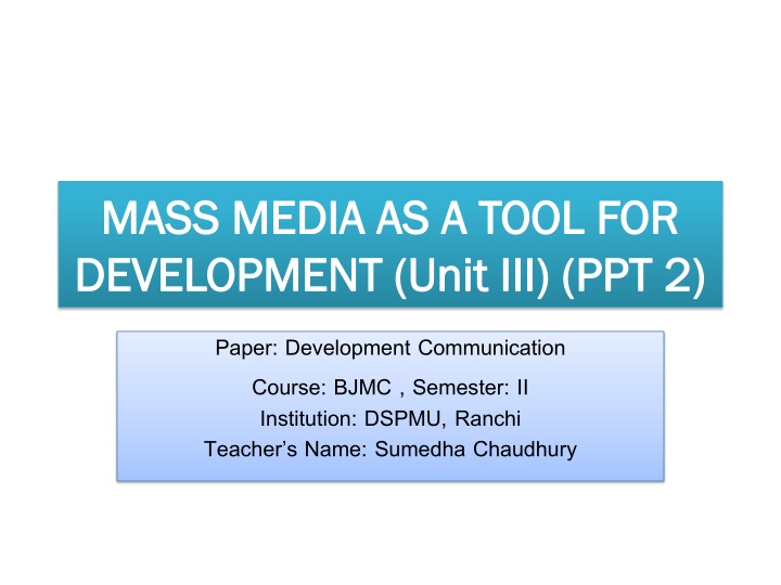 mass media as a tool for mass media as a tool n.w