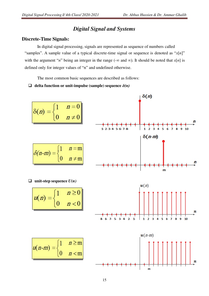 digital signal processing i 4th class 2020 2021 n.w