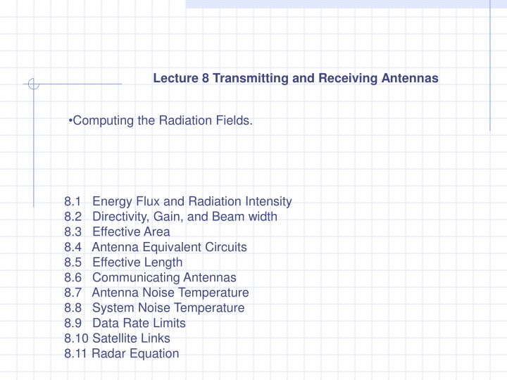 lecture 8 transmitting and receiving antennas n.w