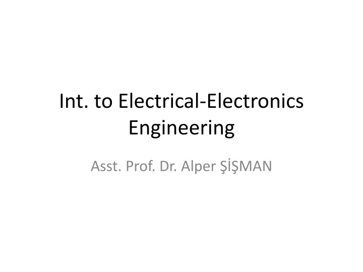 int to electrical electronics engineering n.w